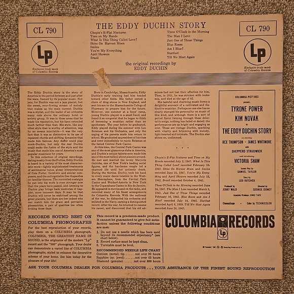 Eddie Duchin Story: Soundtrack 1956 Columbia# CL 790 Record Near Mint - Picture 2 of 9